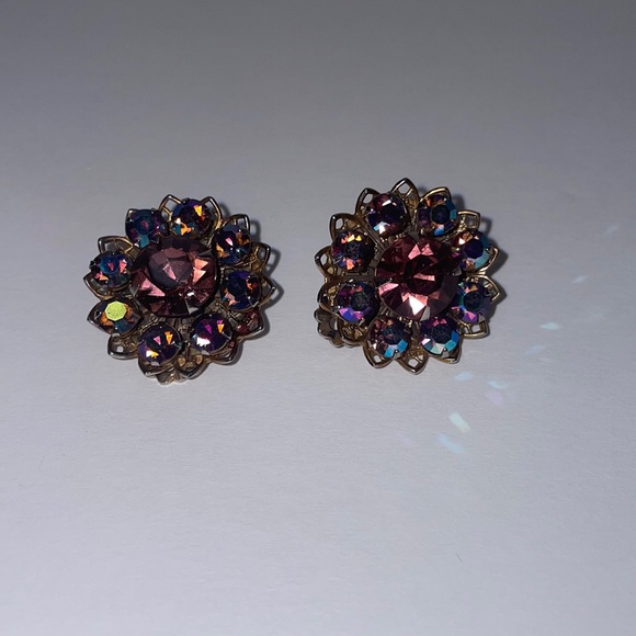 Aurora Borealis Vintage Earrings - Picture 1 of 3